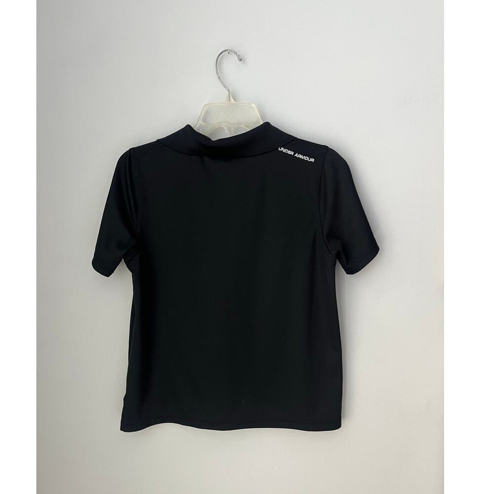 Under Armour Matchplay Polo Shirt Black Short Sleeves Golf Boys Youth Large - Picture 2 of 6